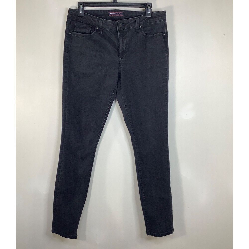 Tommy Hilfiger‎ Womens Jeans Sz 10R Skinny Stretch Wash Black